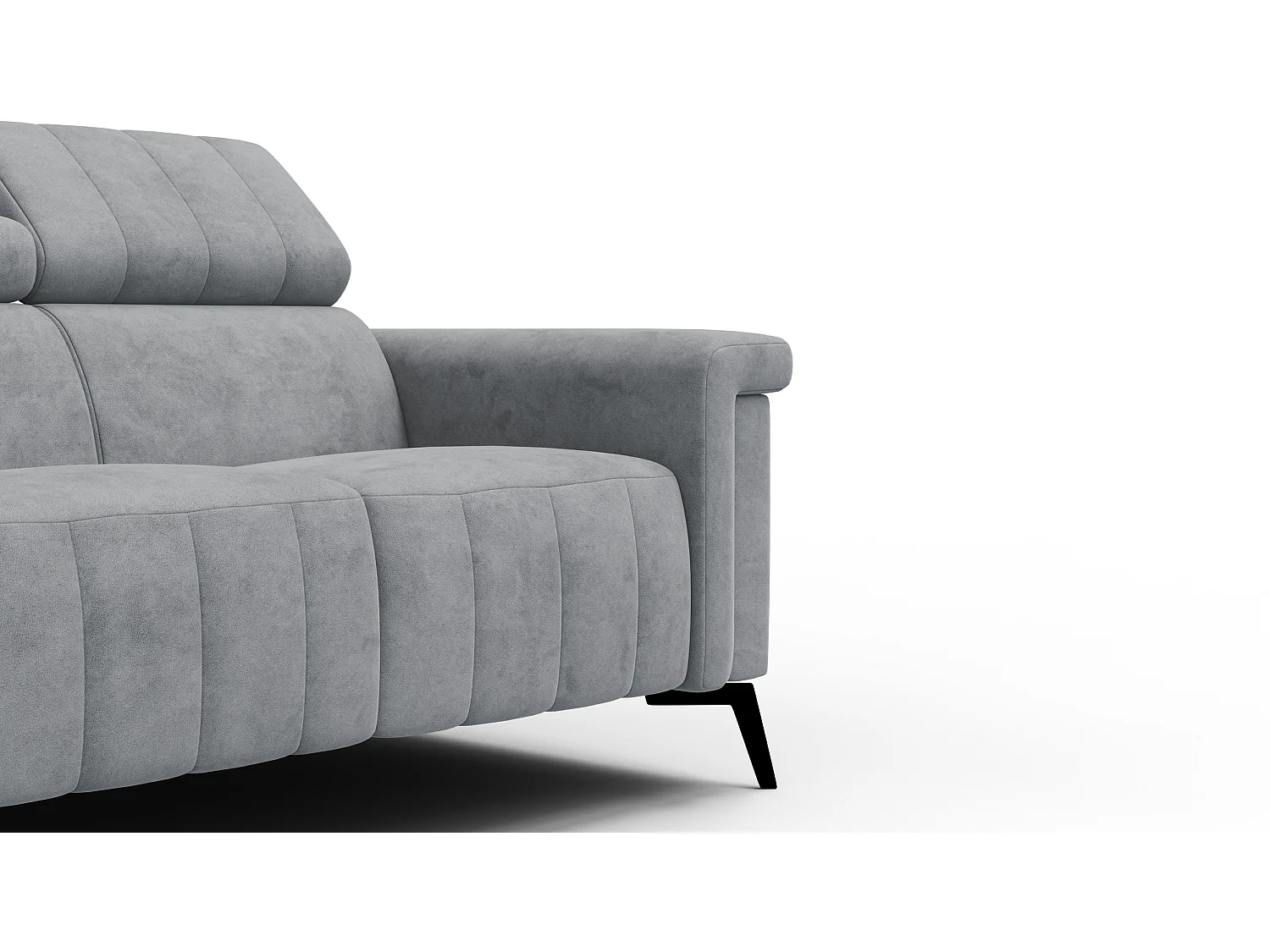 Canapé 2 places NORDEL, tissu gris