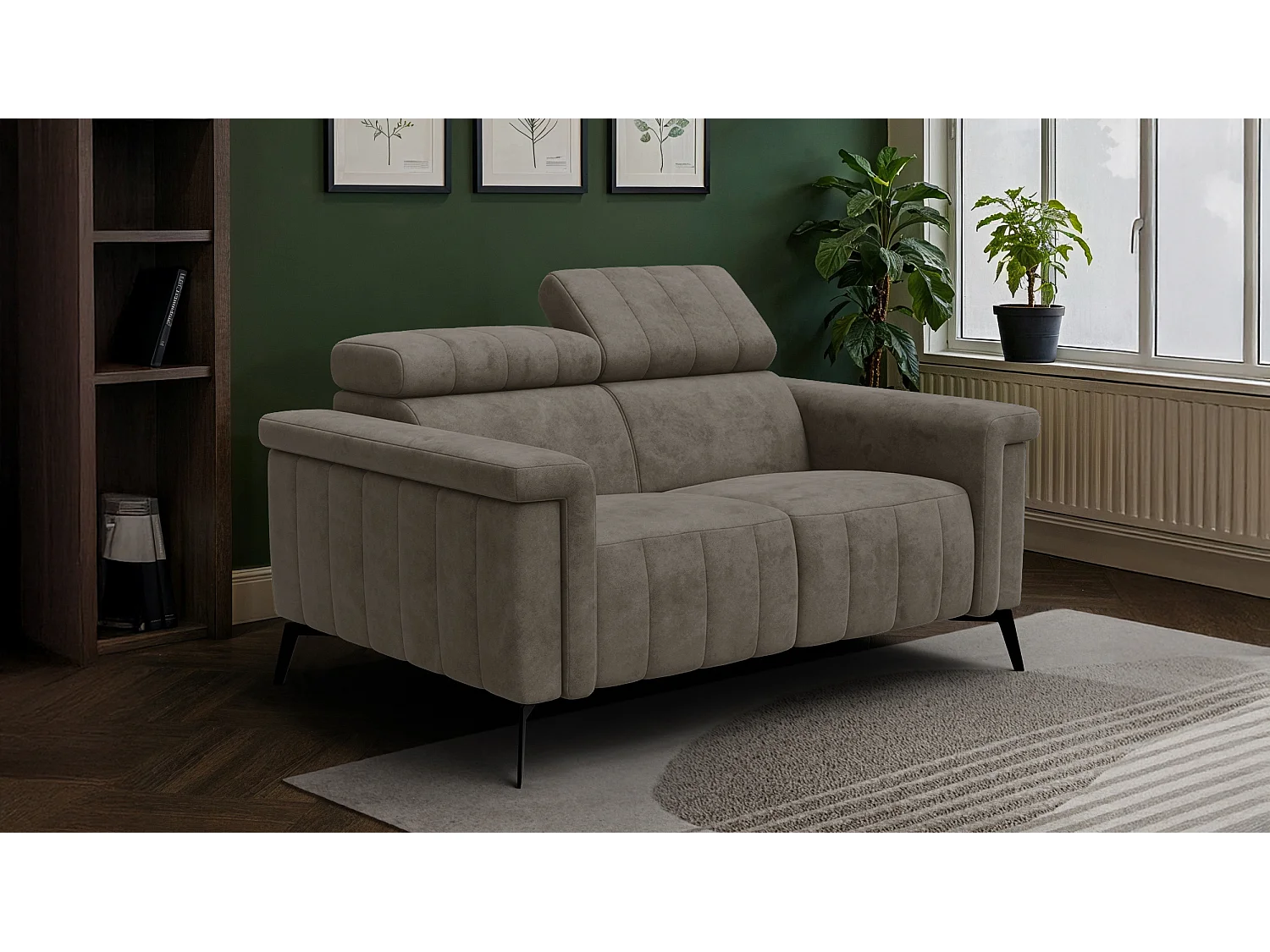 Sofa 2-Sitzer NORDEL, taupe