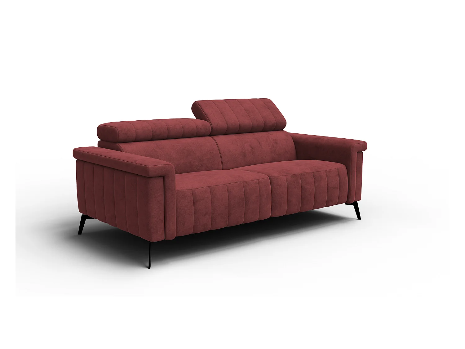 Canapé 3 places NORDEL, tissu bordeaux