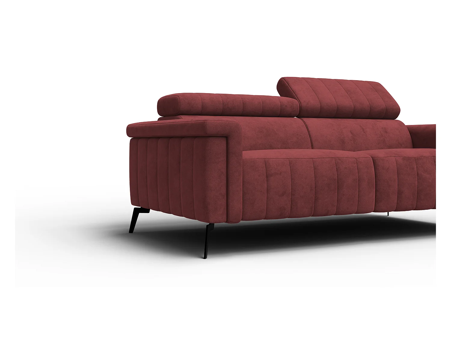 Canapé 3 places NORDEL, tissu bordeaux