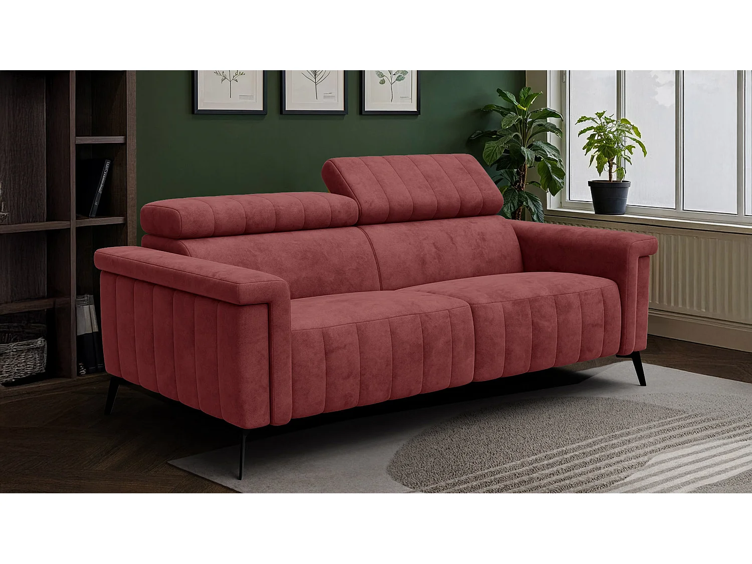 Sofa 3-Sitzer NORDEL, bordeaux