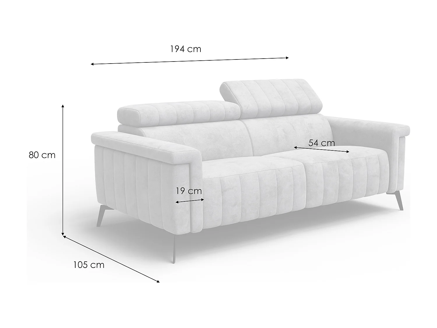 Sofa 3-Sitzer NORDEL, bordeaux