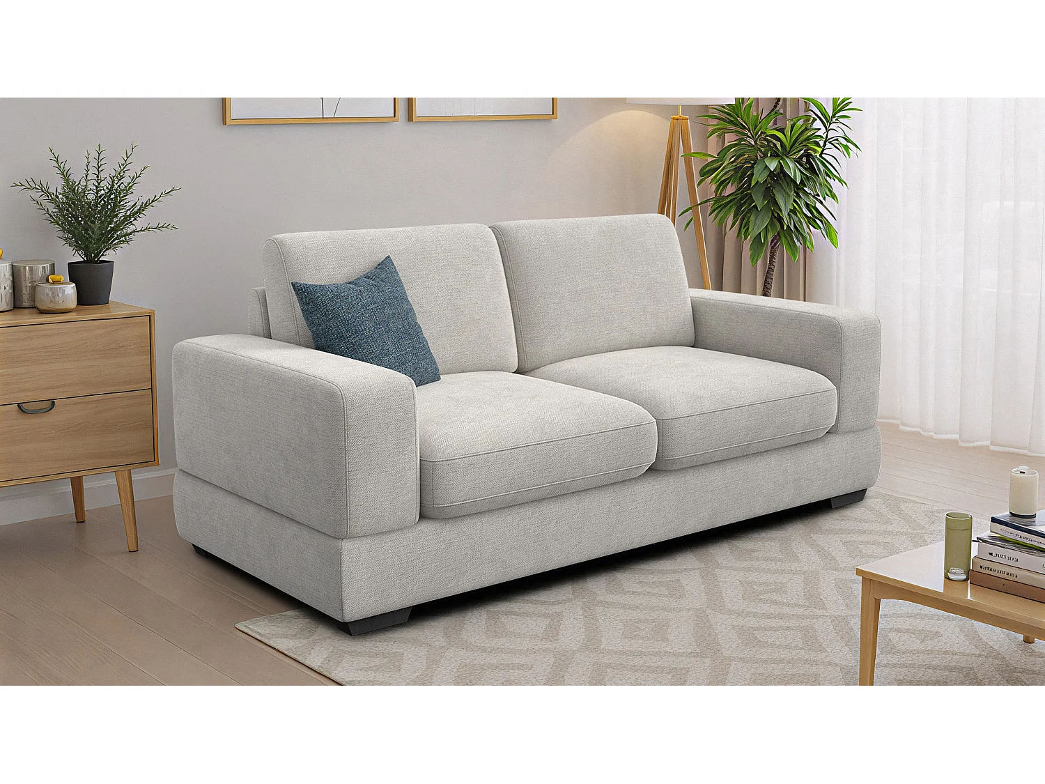 Canapé 3 places OTTO, tissu crème