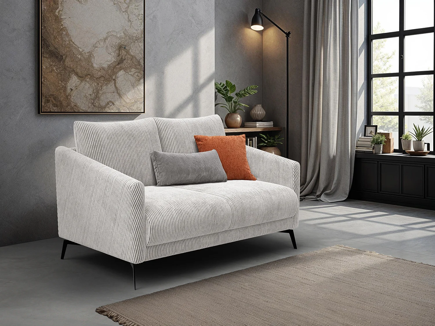 Sofa 2-Sitzer VILT, perlweiß