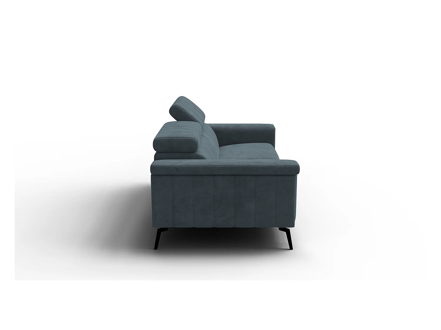 Canapé 3 places NORDEL, tissu bleu gris