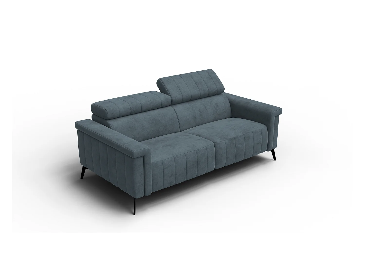 Canapé 3 places NORDEL, tissu bleu gris