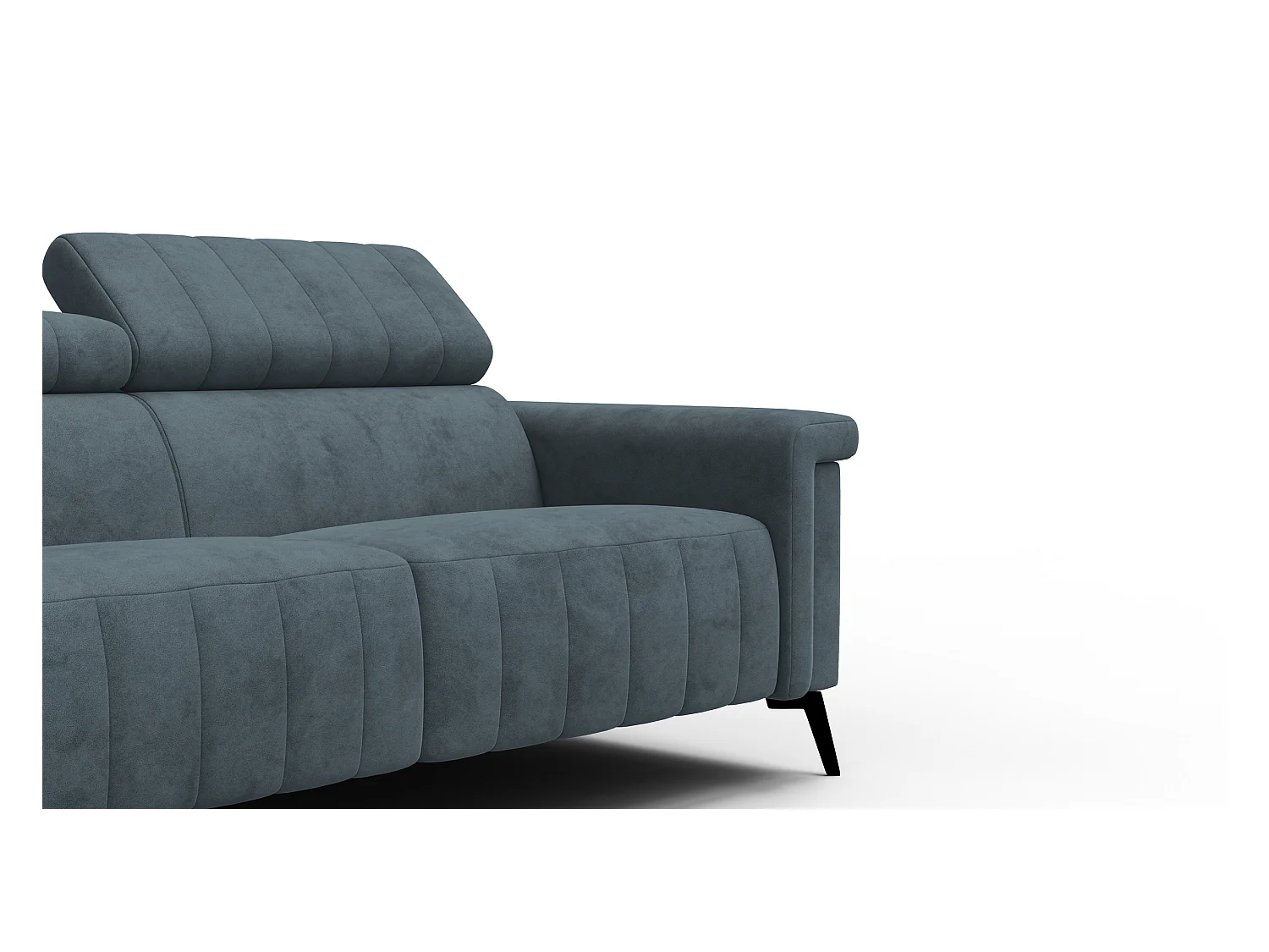 Canapé 3 places NORDEL, tissu bleu gris