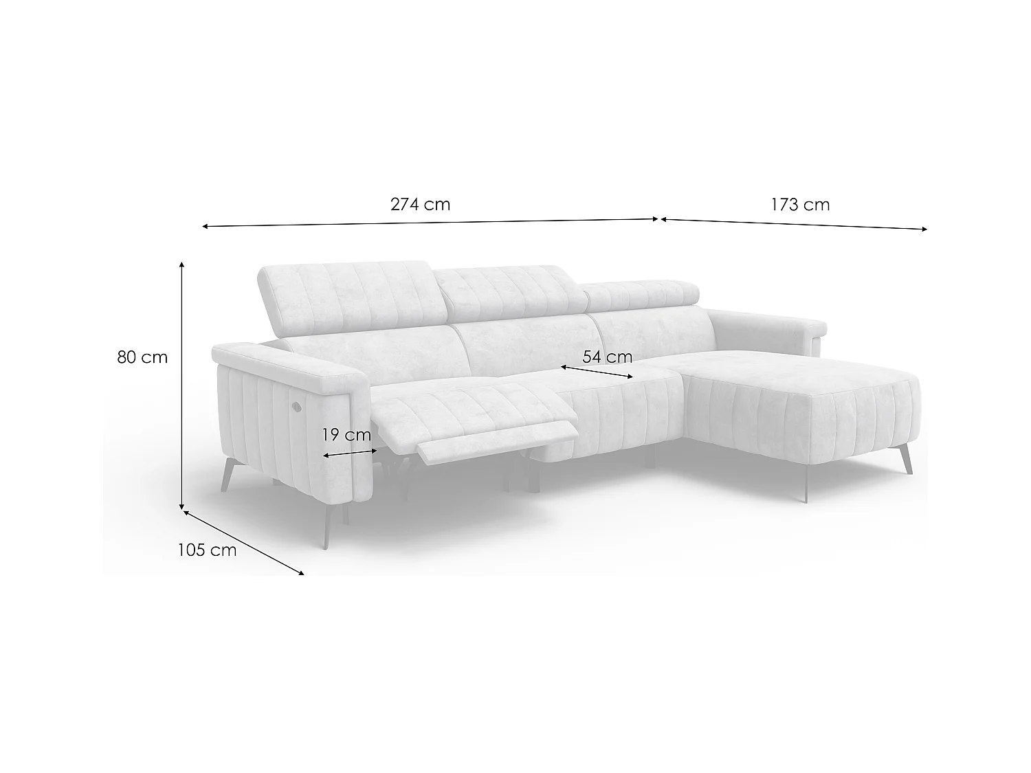 Canapé d'angle 4 places NORDEL, tissu beige foncé