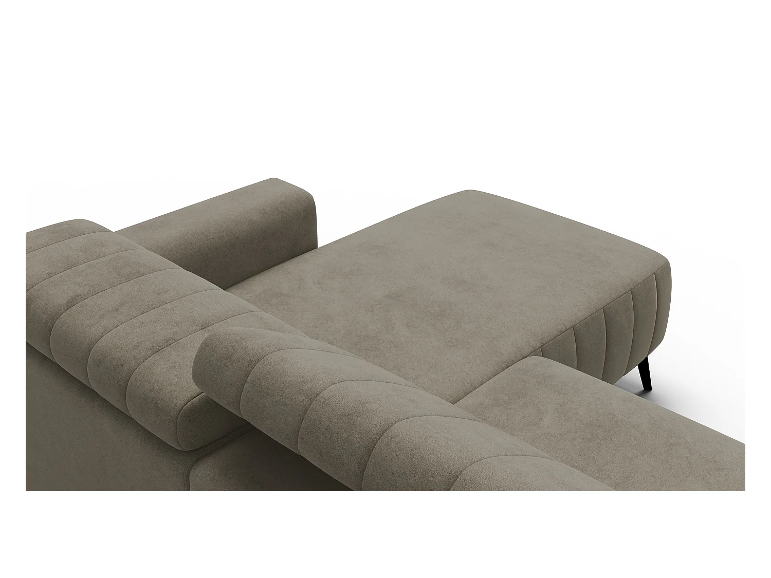 Canapé d'angle 4 places NORDEL, tissu beige foncé