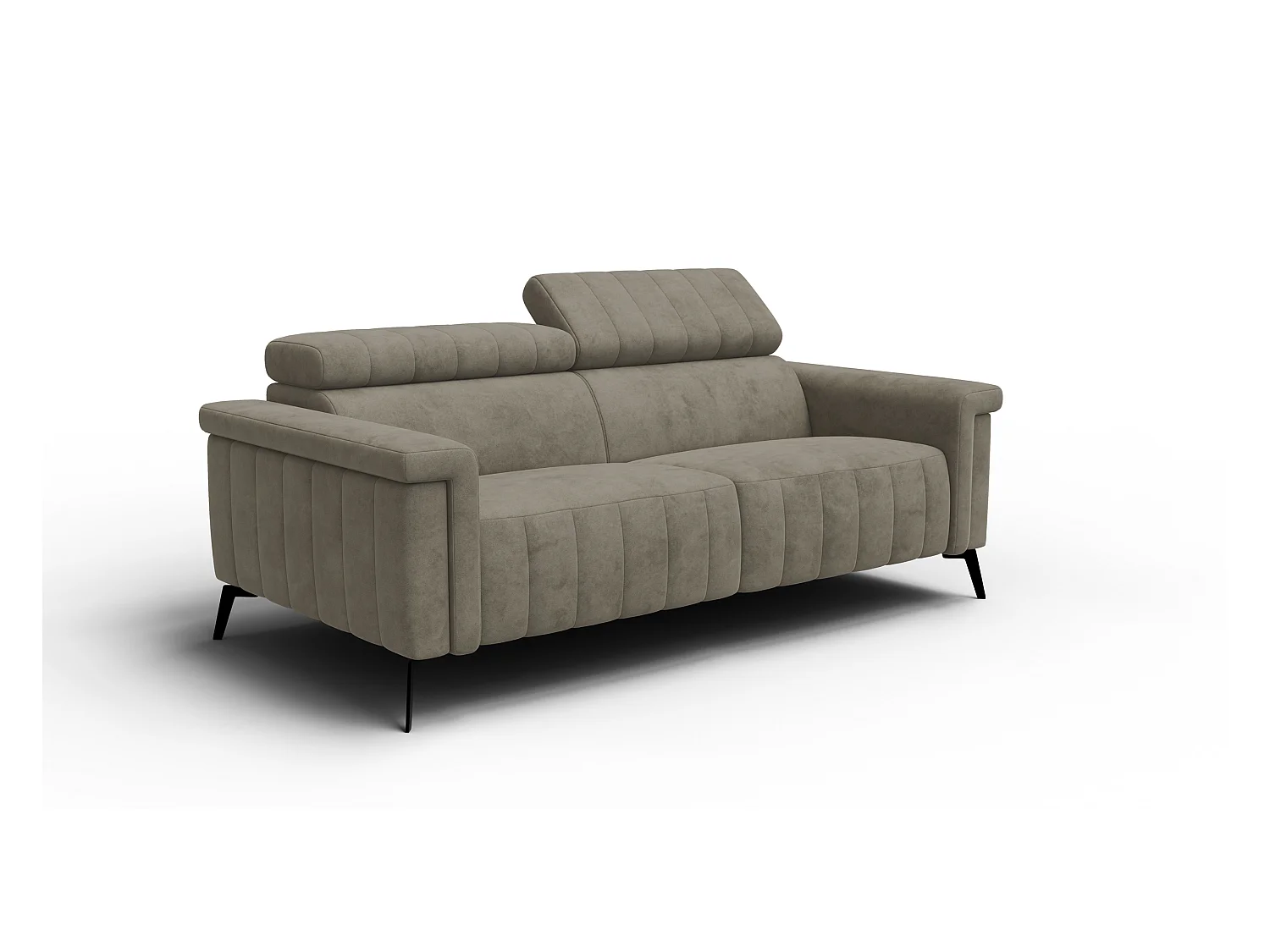 Canapé 3 places NORDEL, tissu beige foncé