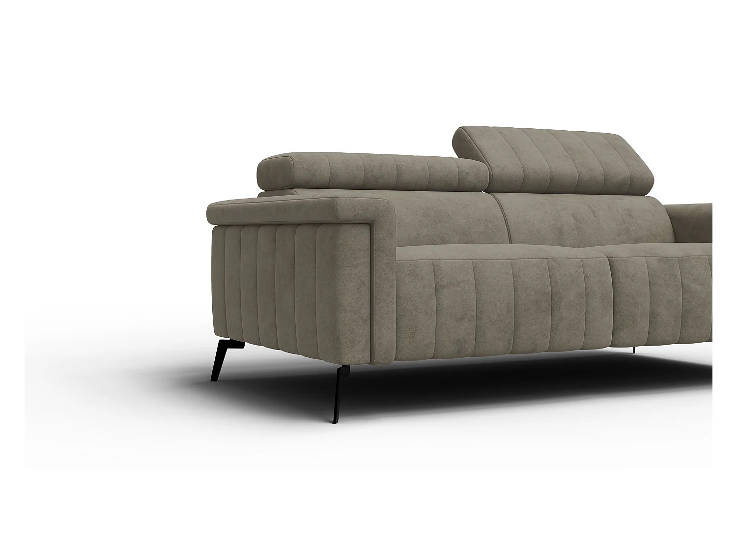 Canapé 3 places NORDEL, tissu beige foncé