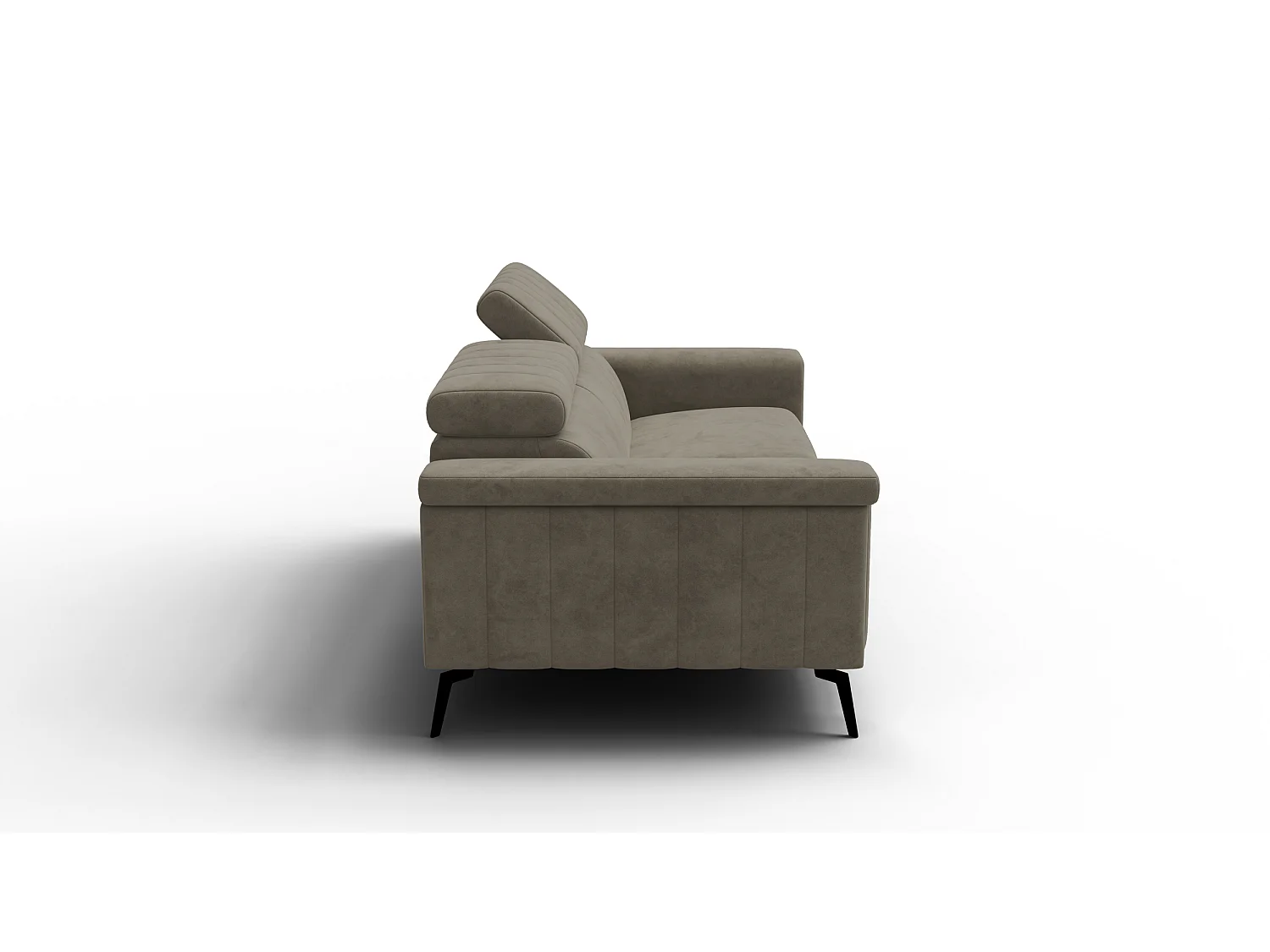 Canapé 3 places NORDEL, tissu beige foncé