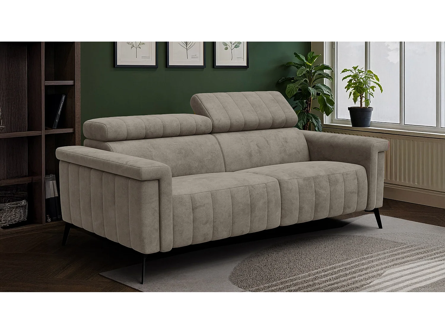 Sofa 3-Sitzer NORDEL, dunkles beige