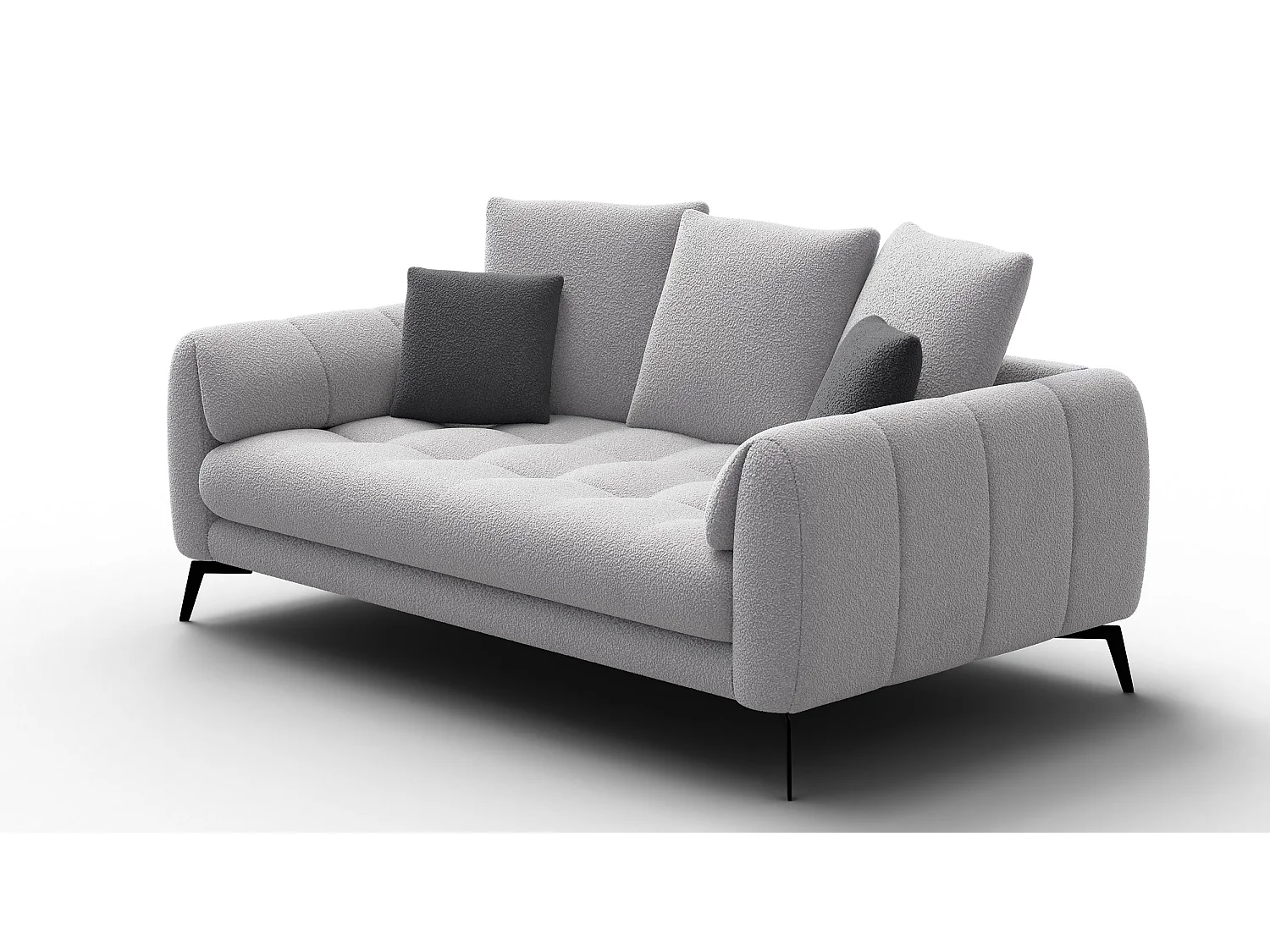 Canapé 2,5 places CALME, tissu gris clair