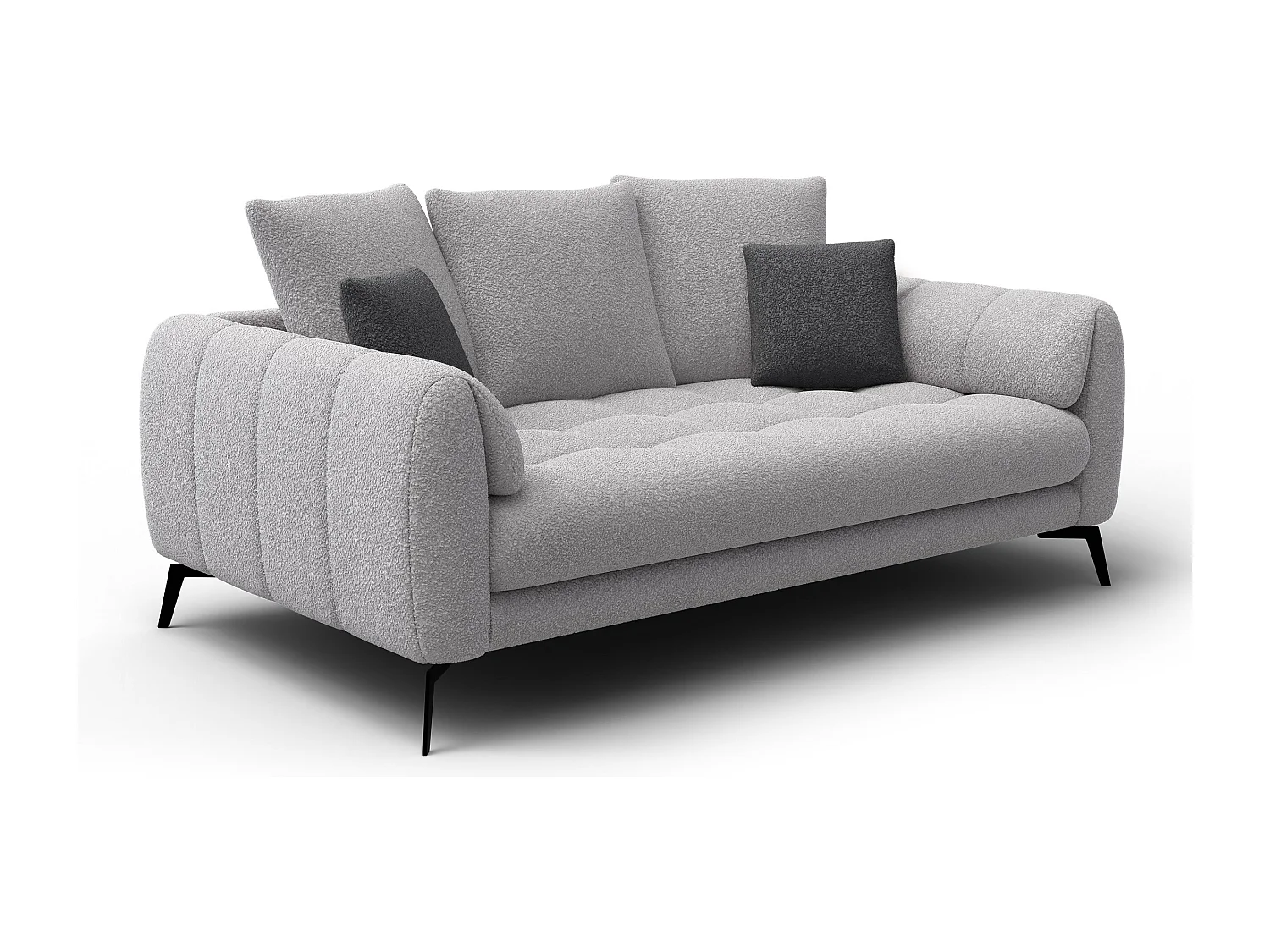 Canapé 2,5 places CALME, tissu gris clair