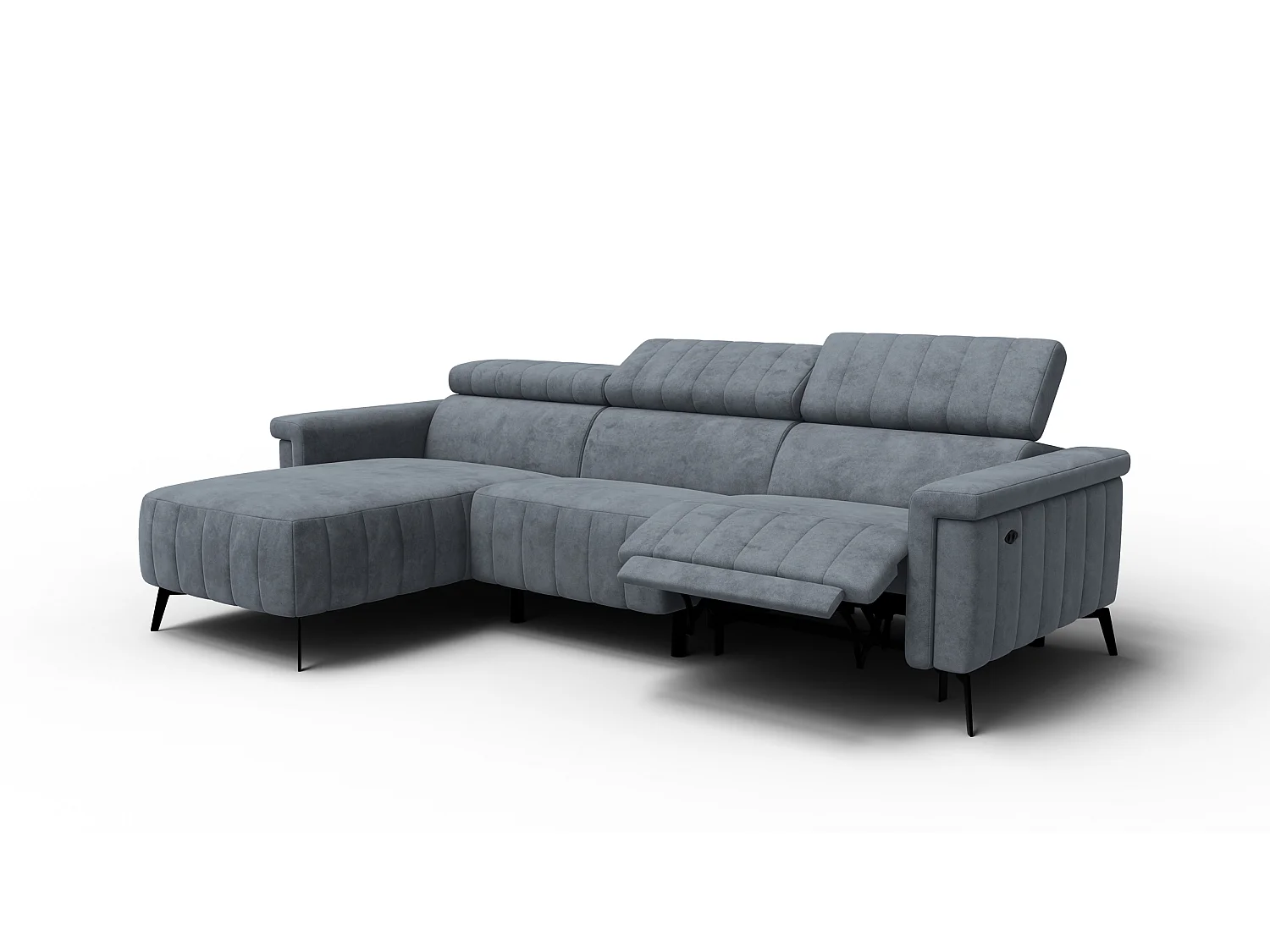 Ecksofa 4-Sitzer NORDEL, dunkelgrau