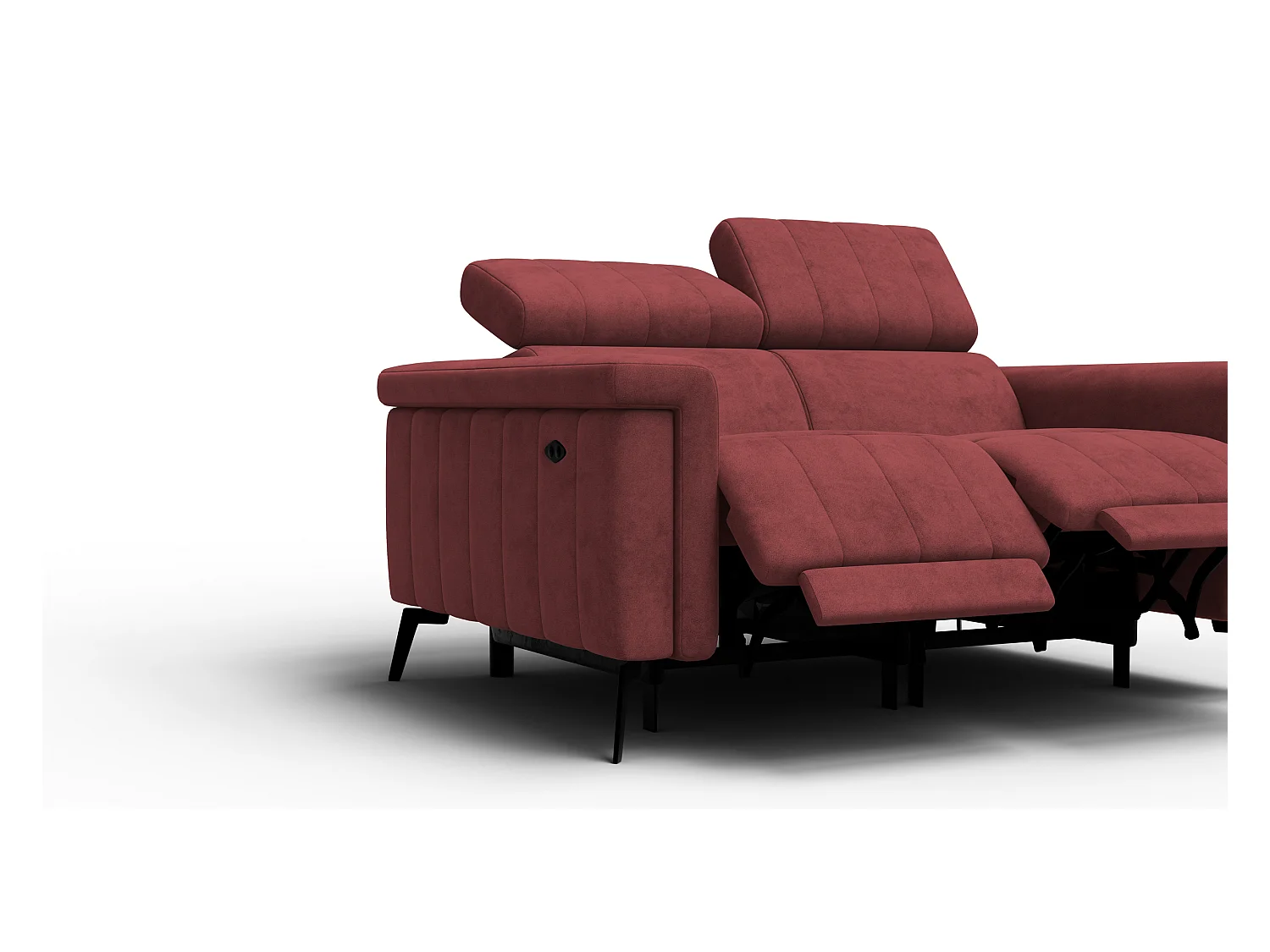 Canapé relax 2 places NORDEL, tissu bordeaux