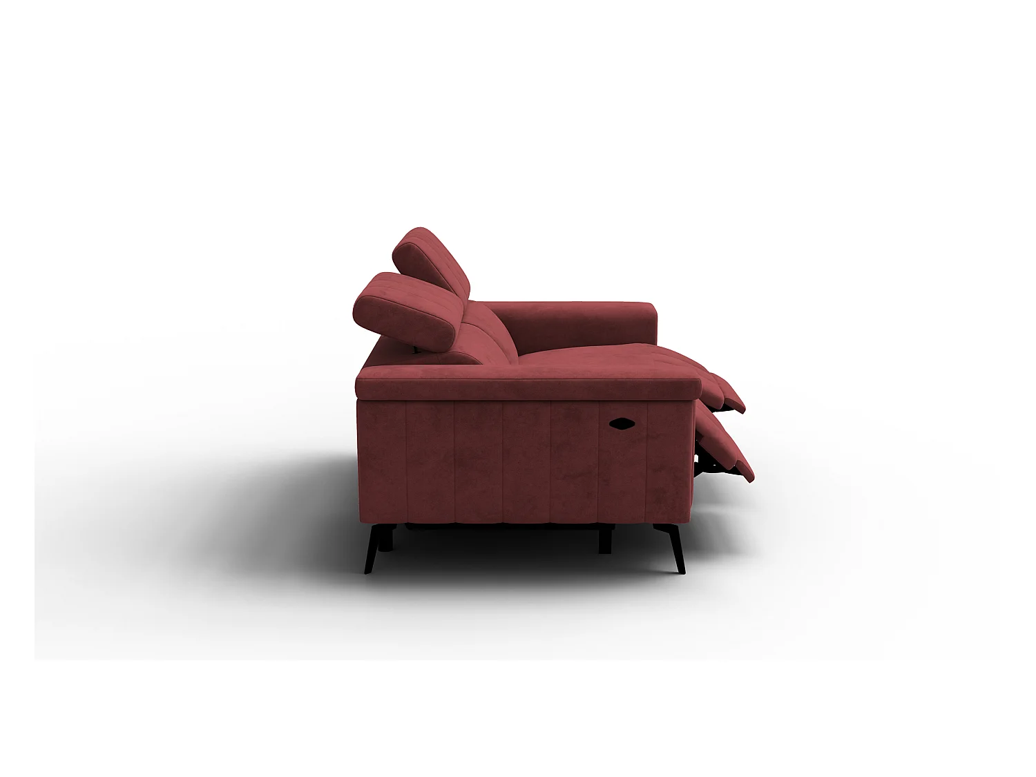 Canapé relax 2 places NORDEL, tissu bordeaux