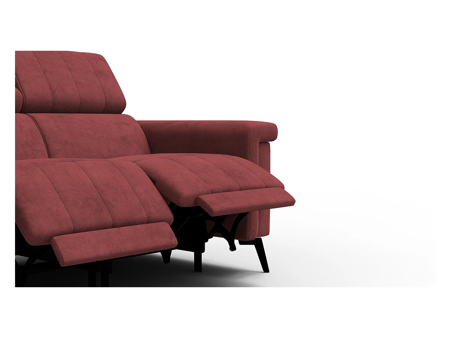 Canapé relax 2 places NORDEL, tissu bordeaux