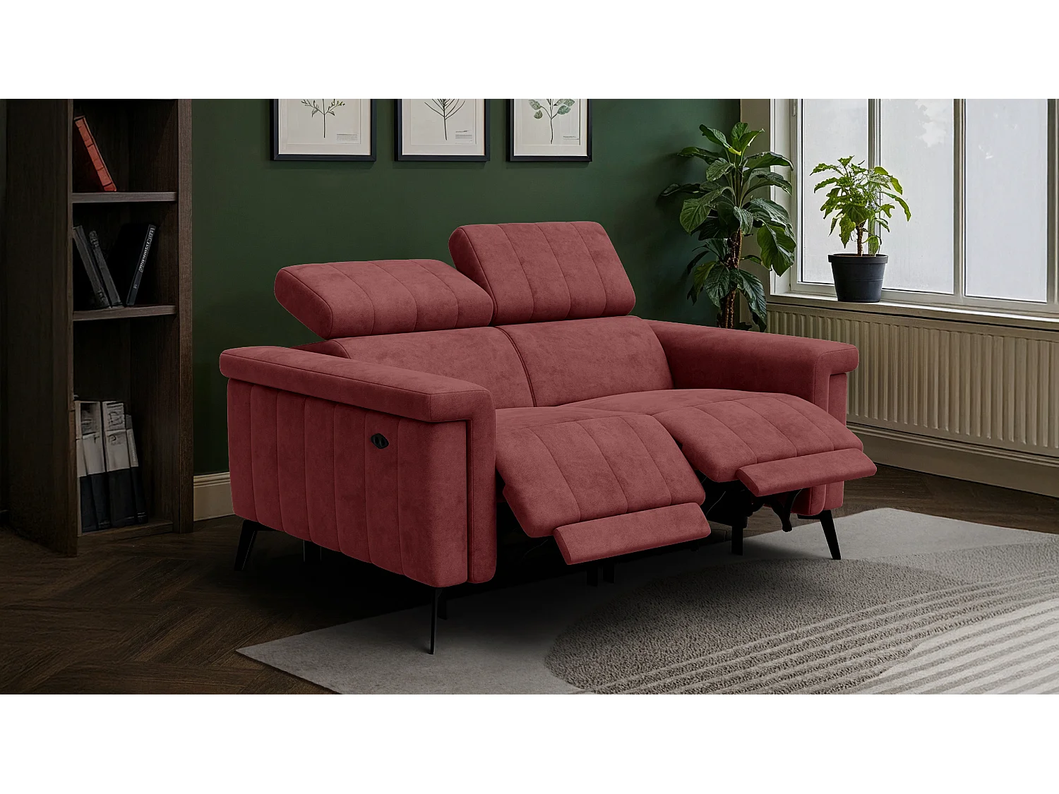 Relaxsofa 2-Sitzer NORDEL, bordeaux