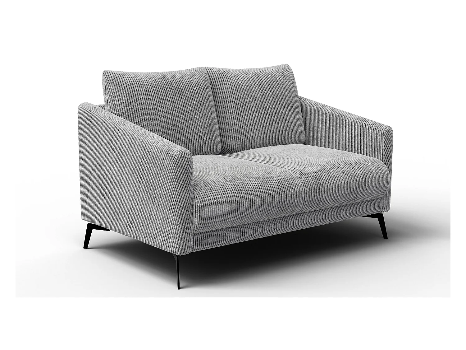 Canapé 2 places VILT, tissu gris clair