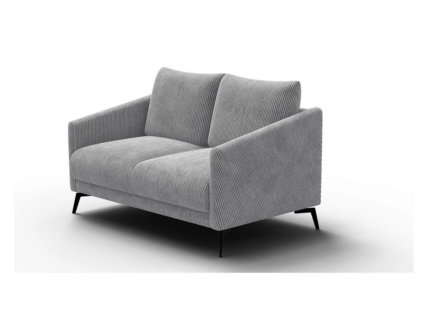 Canapé 2 places VILT, tissu gris clair