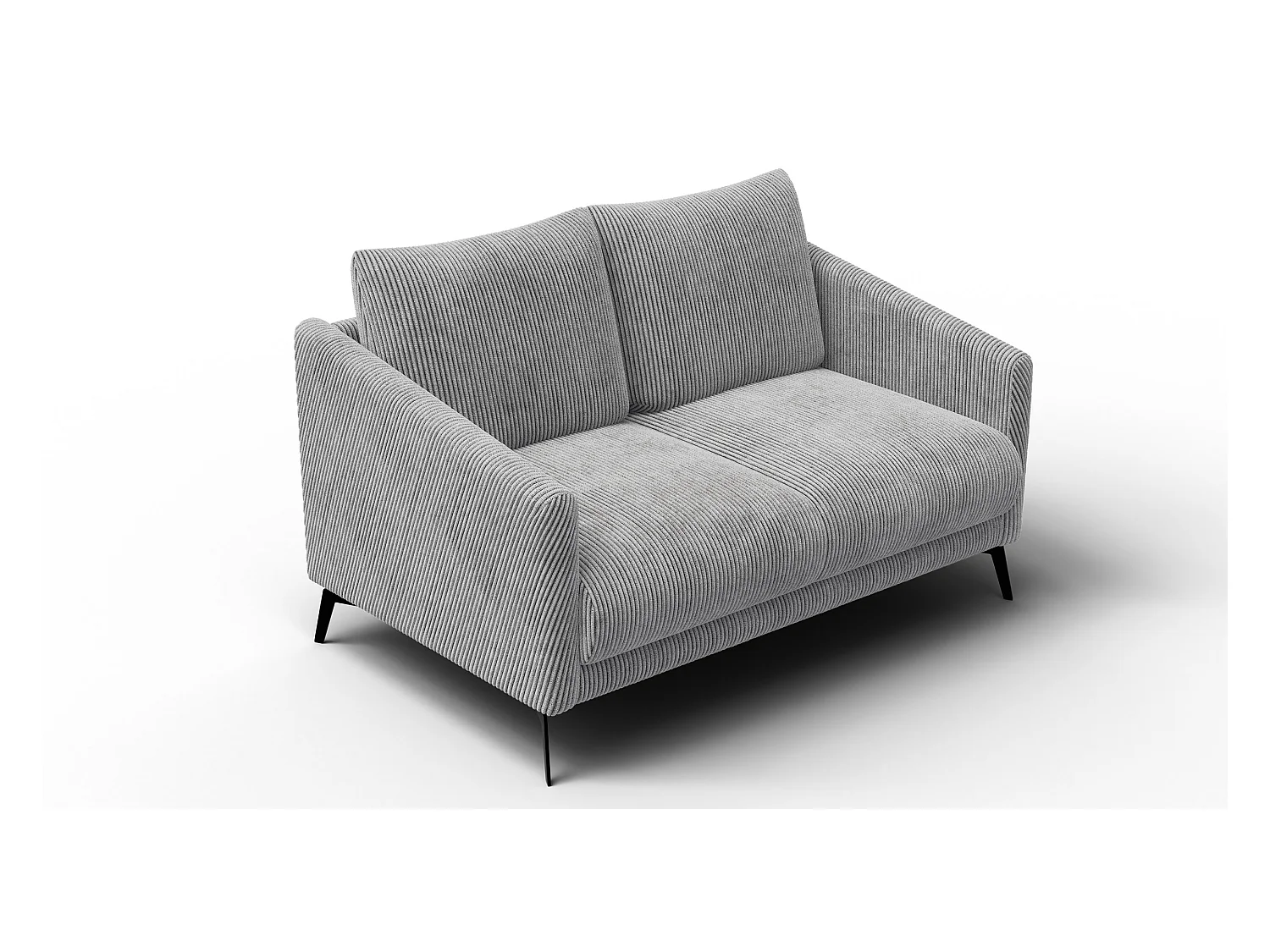 Canapé 2 places VILT, tissu gris clair