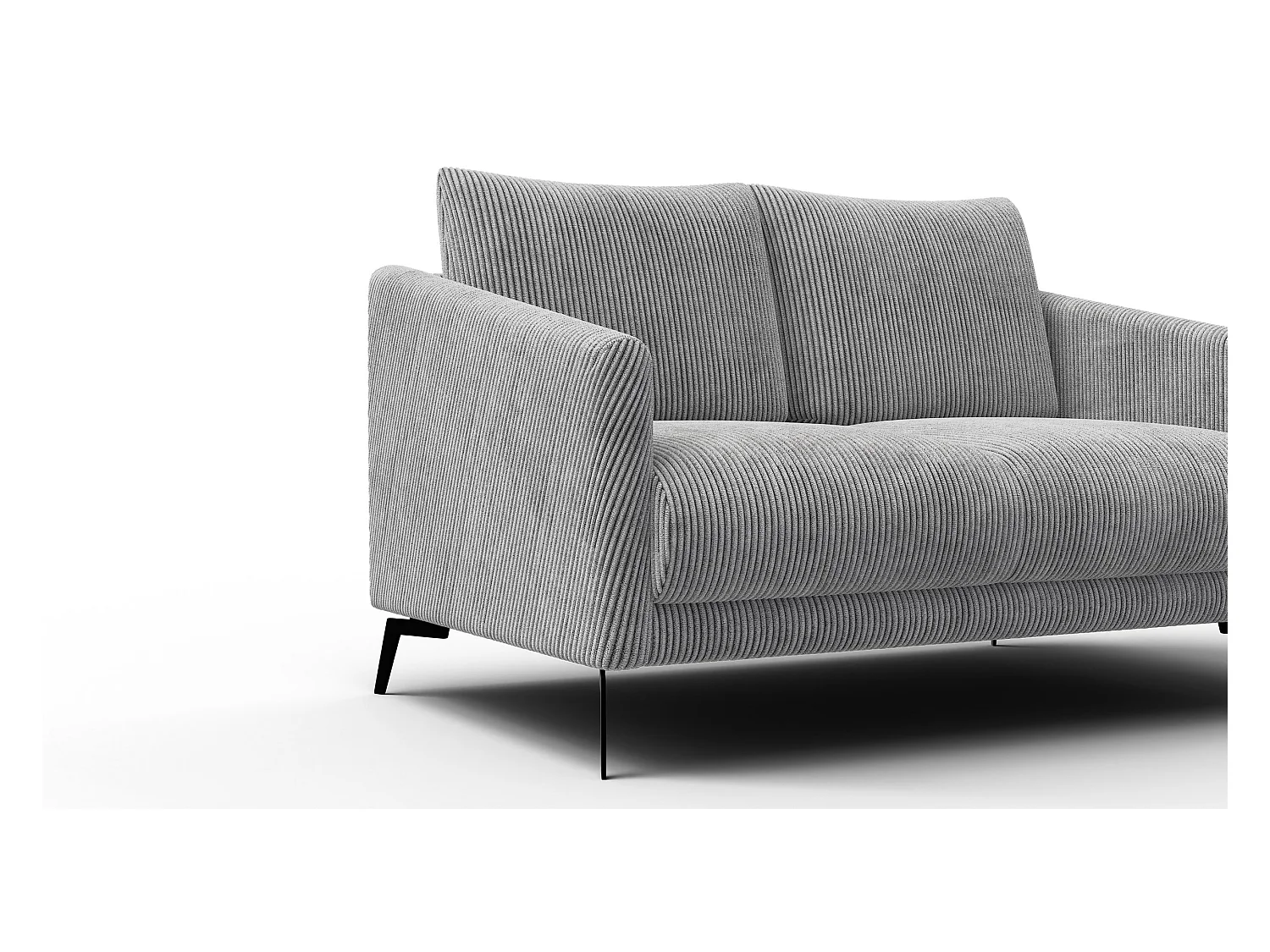 Canapé 2 places VILT, tissu gris clair