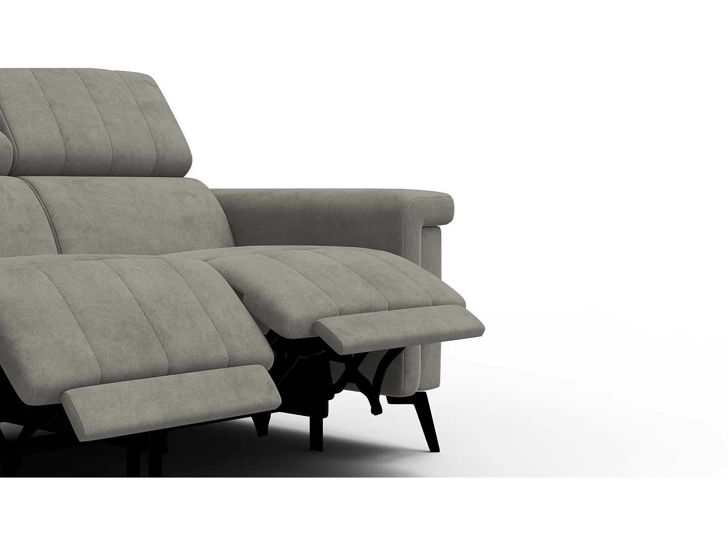 Canapé relax 2 places NORDEL, tissu taupe