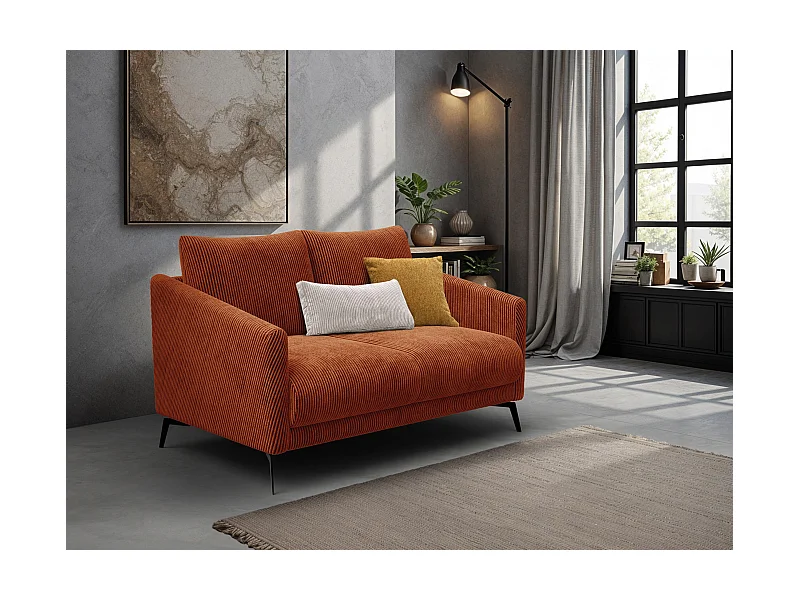 Canapé 2 places VILT, tissu orange