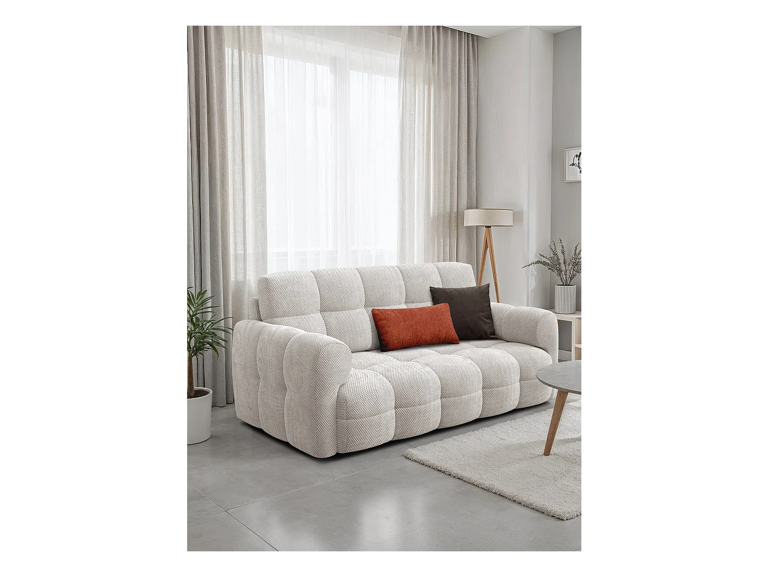 CANAPÉ MELLOW 2,5 places, tissu crème