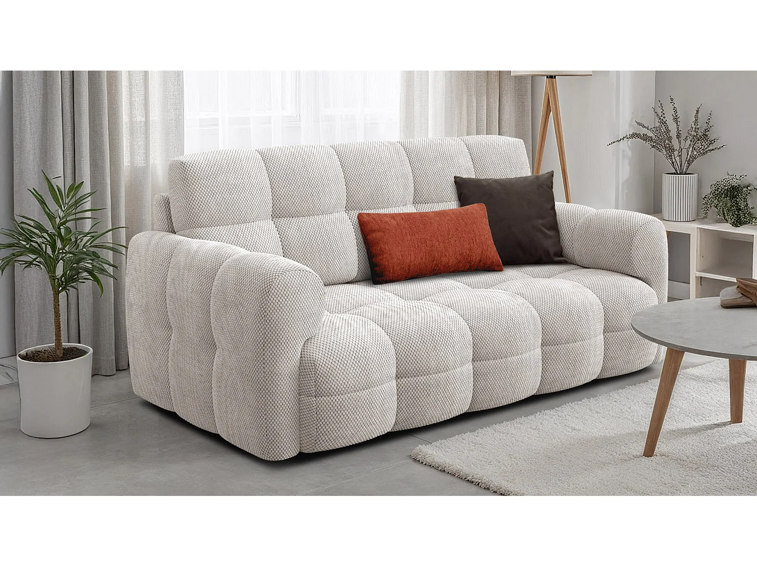 CANAPÉ MELLOW 2,5 places, tissu crème