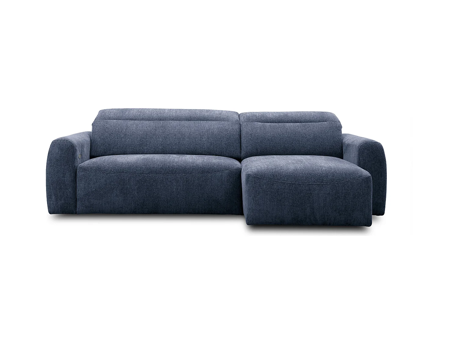 Canapé d'angle 4 places NERO, tissu bleu marine