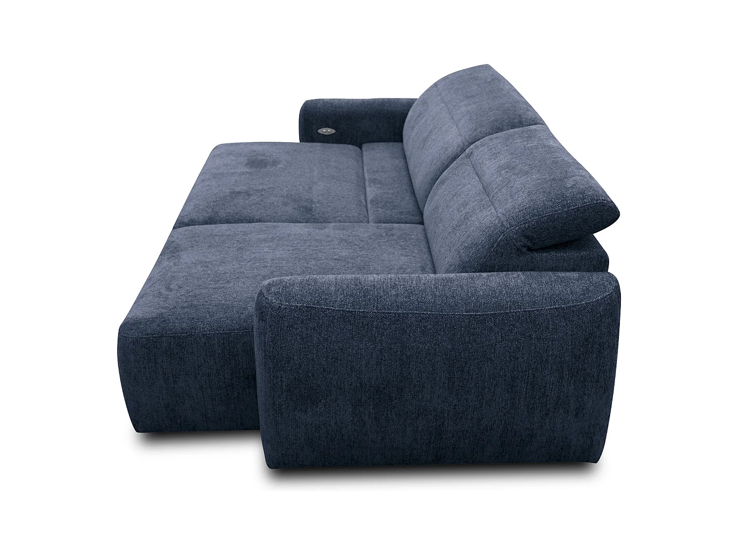 Canapé d'angle 4 places NERO, tissu bleu marine