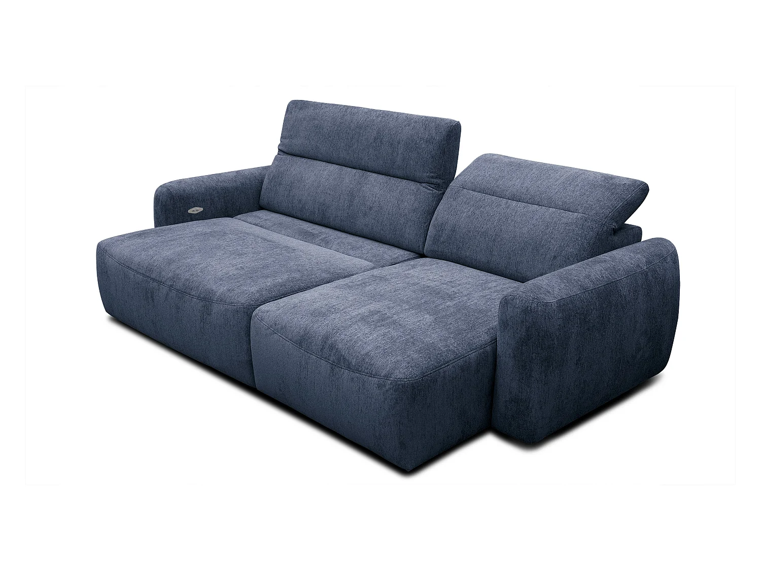 Canapé d'angle 4 places NERO, tissu bleu marine