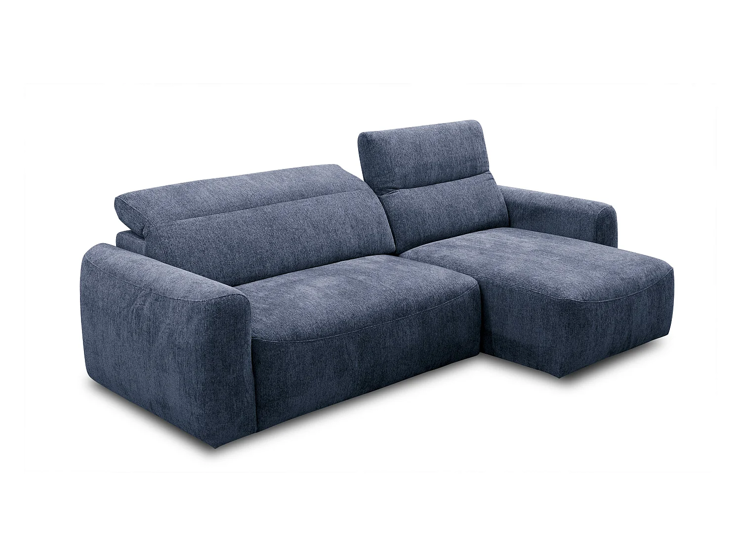 Canapé d'angle 4 places NERO, tissu bleu marine