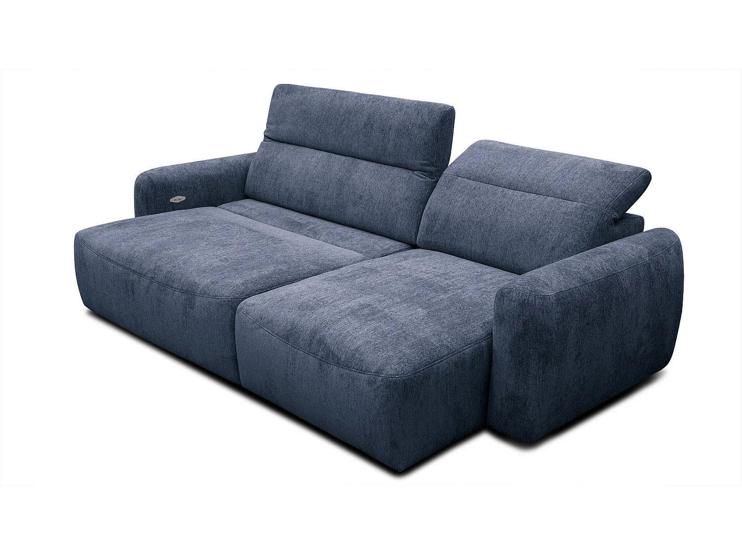 Canapé d'angle 4 places NERO, tissu bleu marine