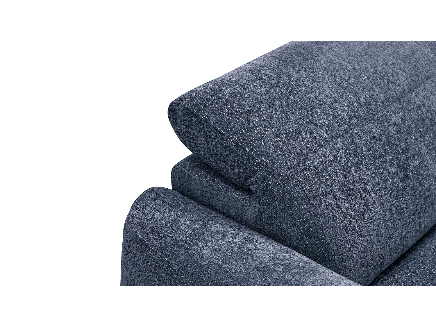 Canapé d'angle 4 places NERO, tissu bleu marine