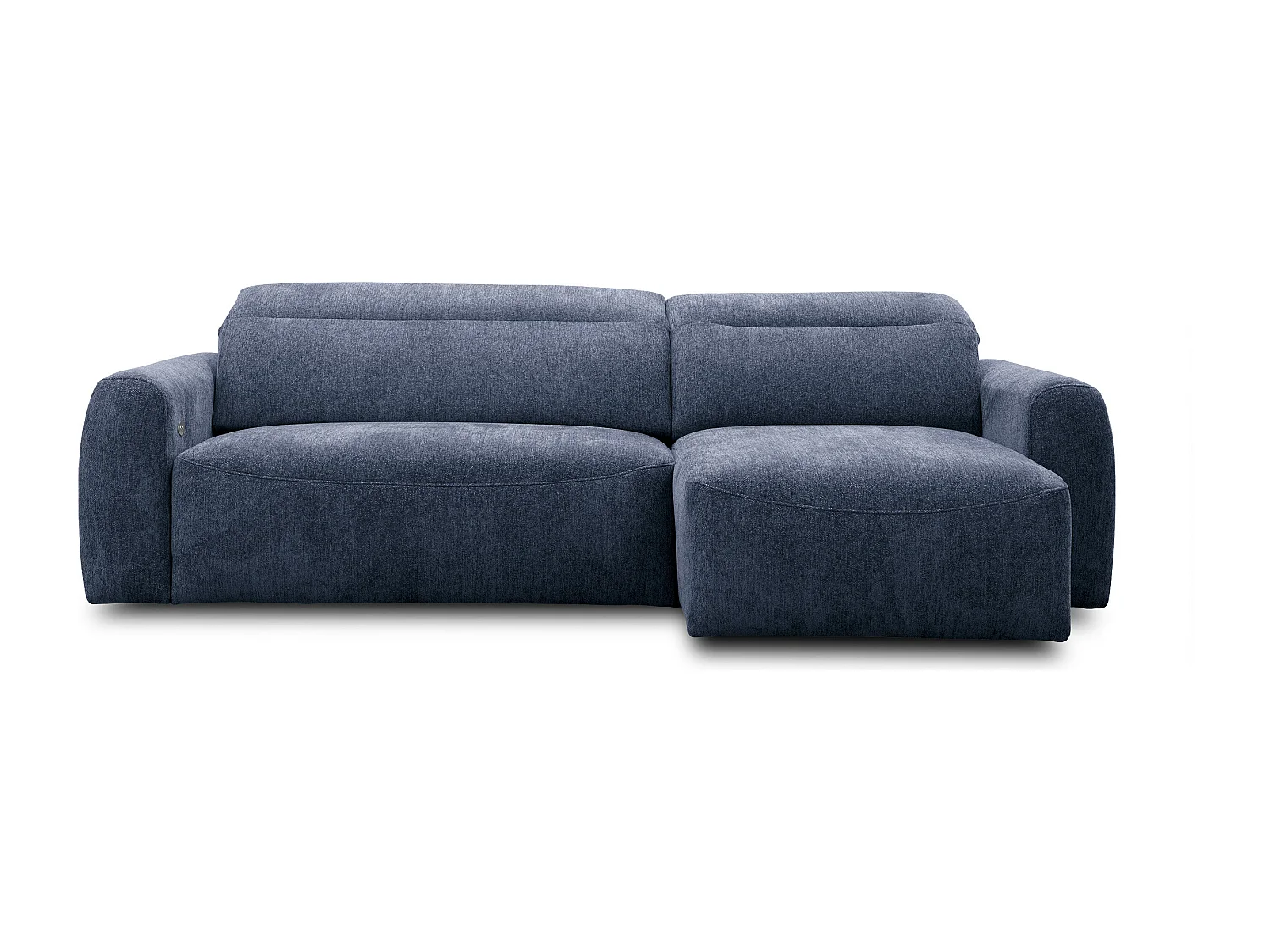 Canapé d'angle 4 places NERO, tissu bleu marine