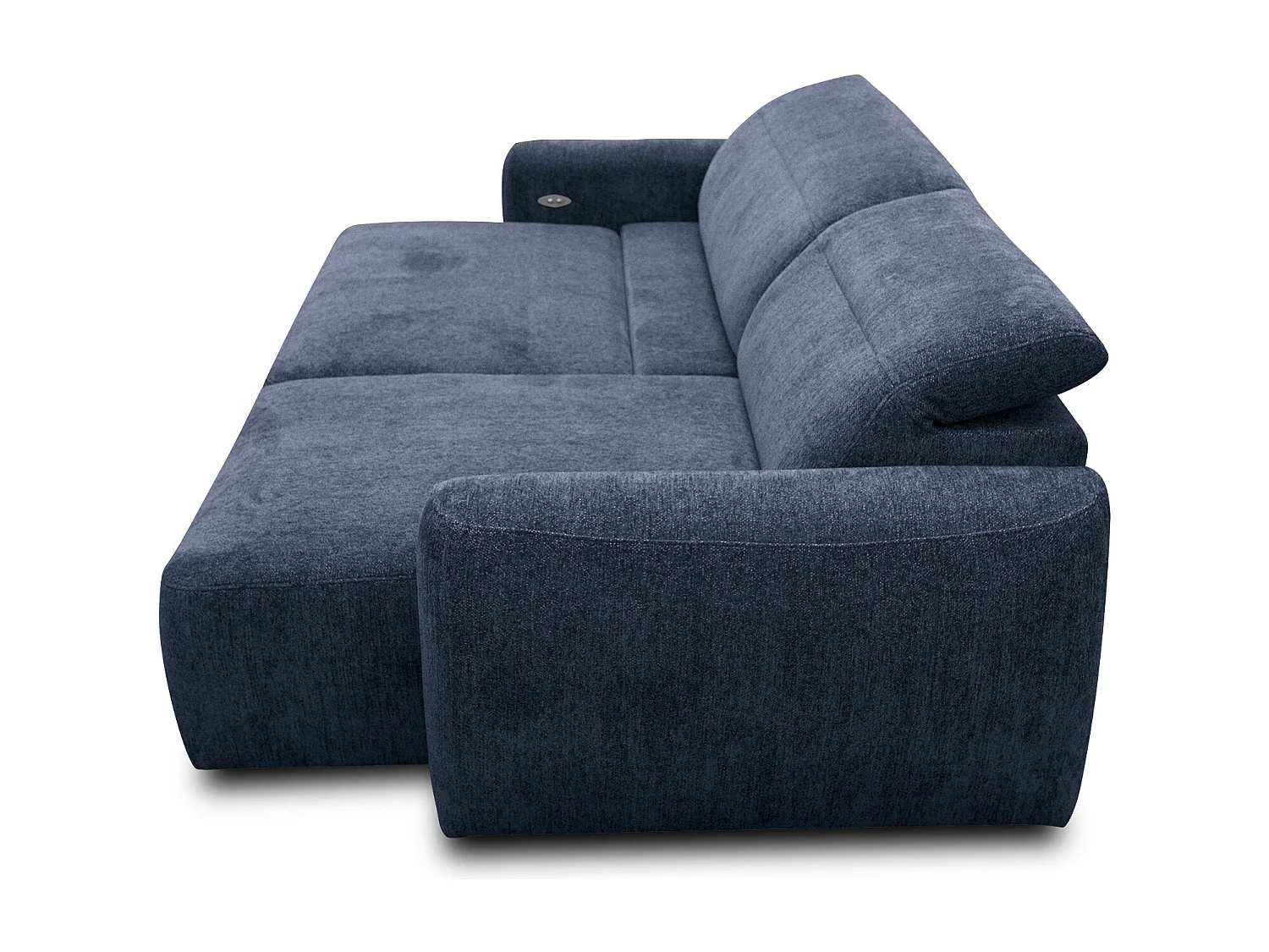 Canapé d'angle 4 places NERO, tissu bleu marine