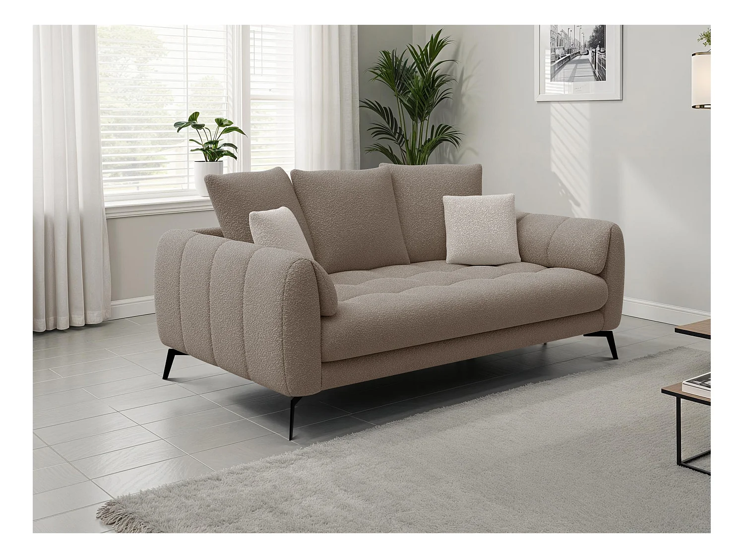 Canapé 2,5 places CALME, tissu beige