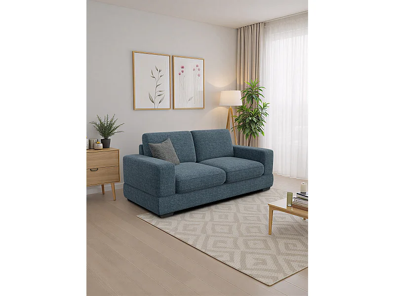 Canapé 3 places OTTO, tissu bleu marine