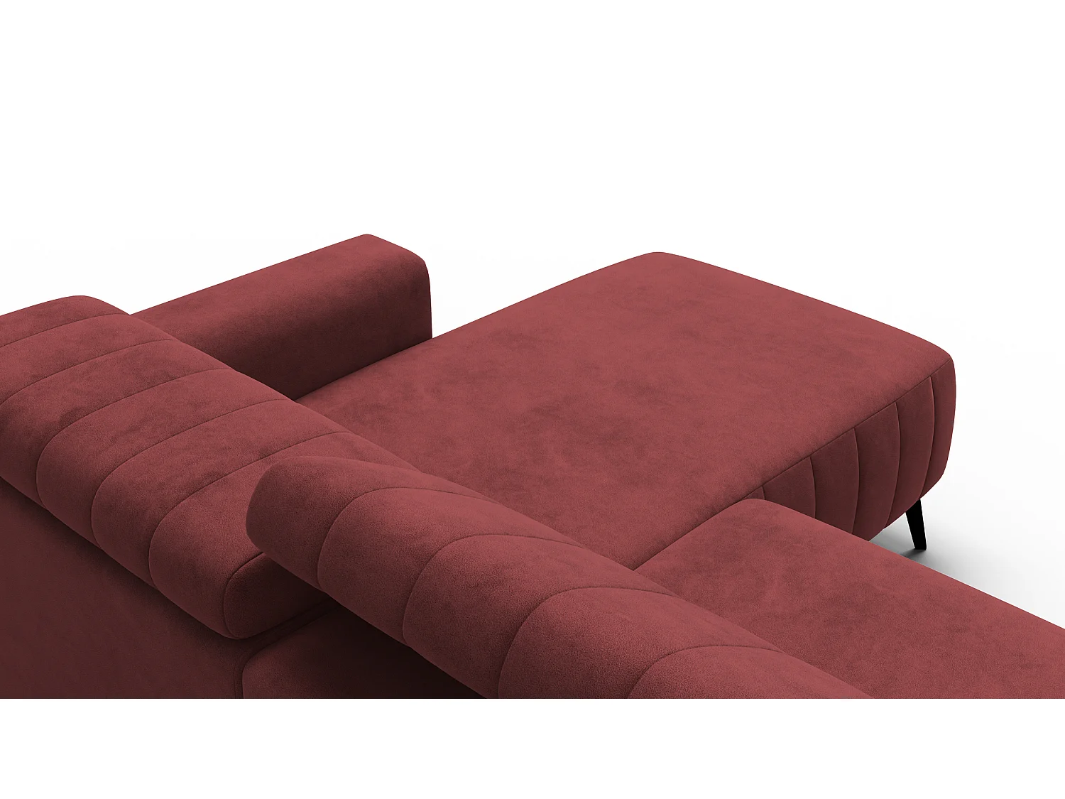 Canapé d'angle 4 places NORDEL, tissu bordeaux