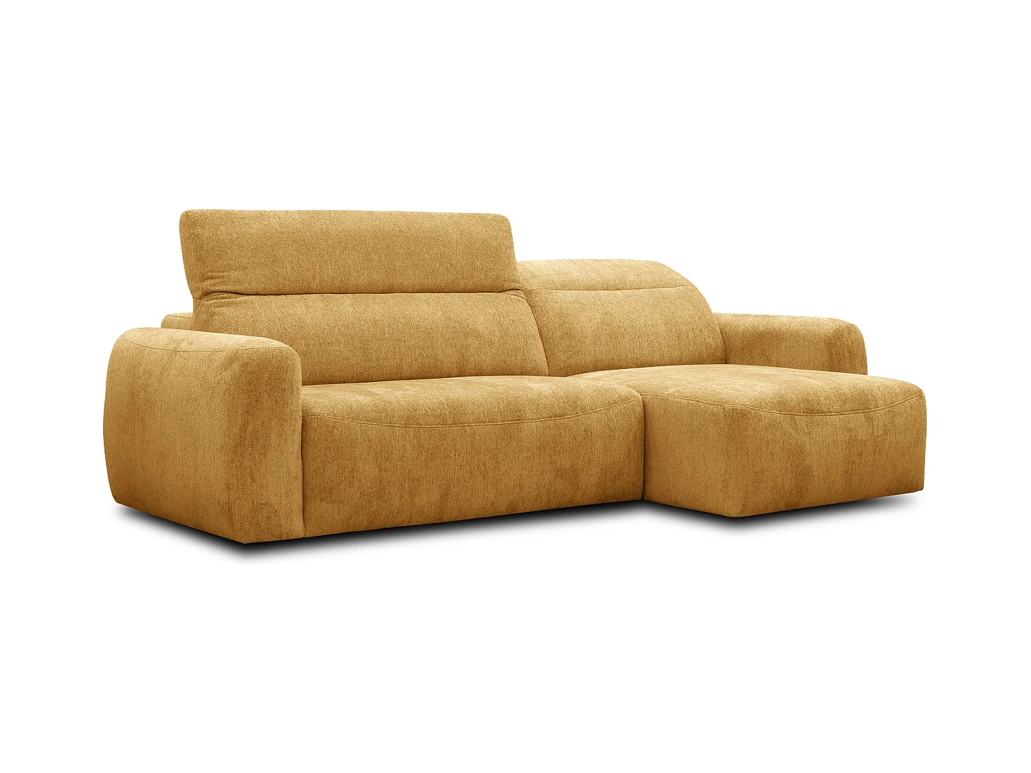 Canapé d'angle 4 places NERO, tissu jaune