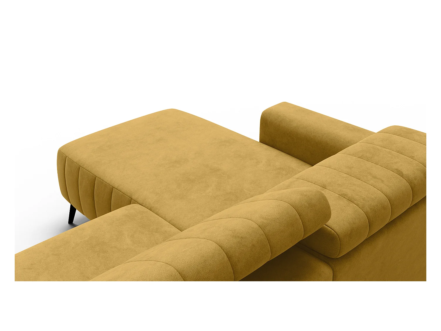 Canapé d'angle 4 places NORDEL, tissu moutarde