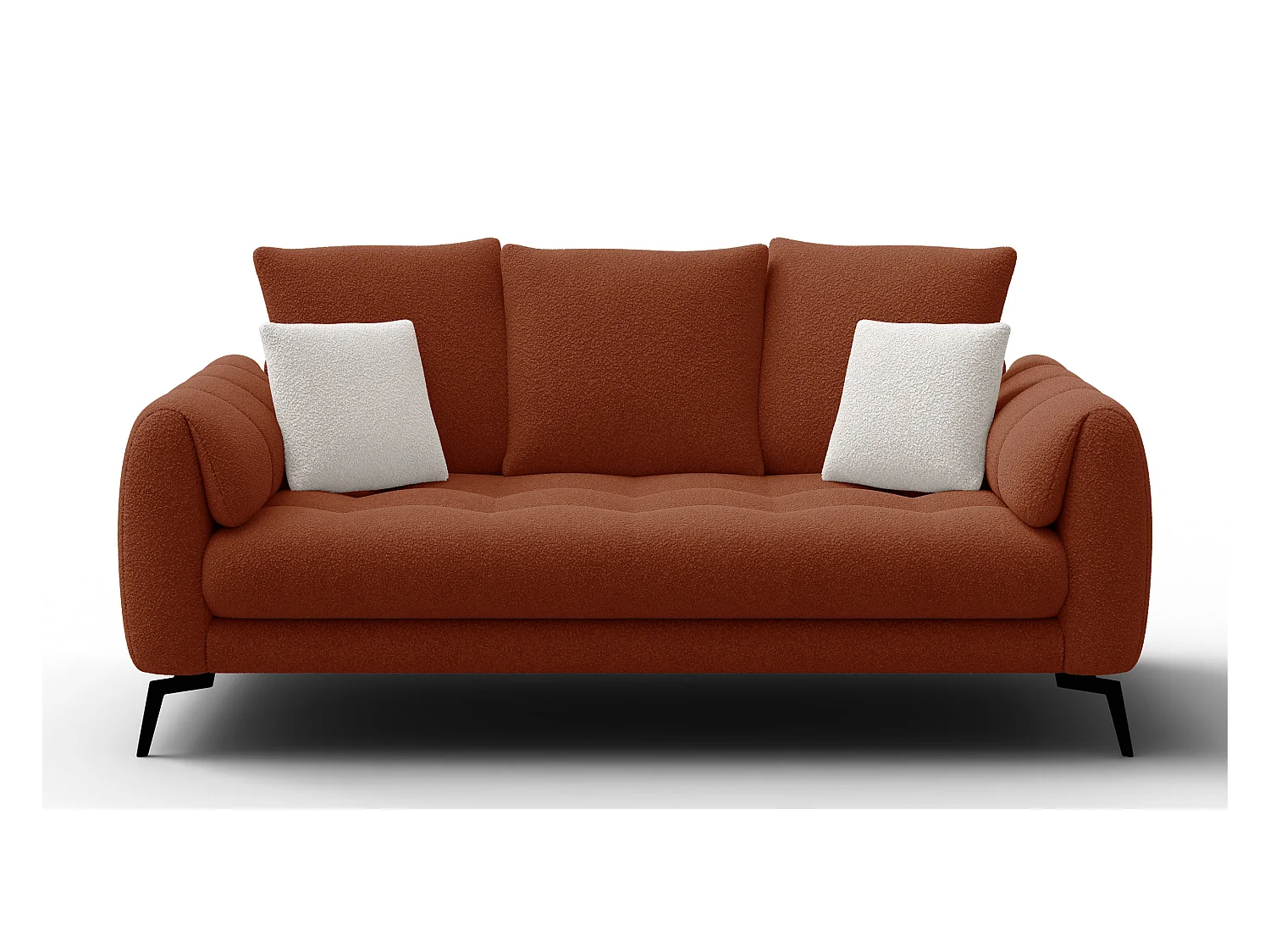 Canapé 2,5 places CALME, tissu orange foncé