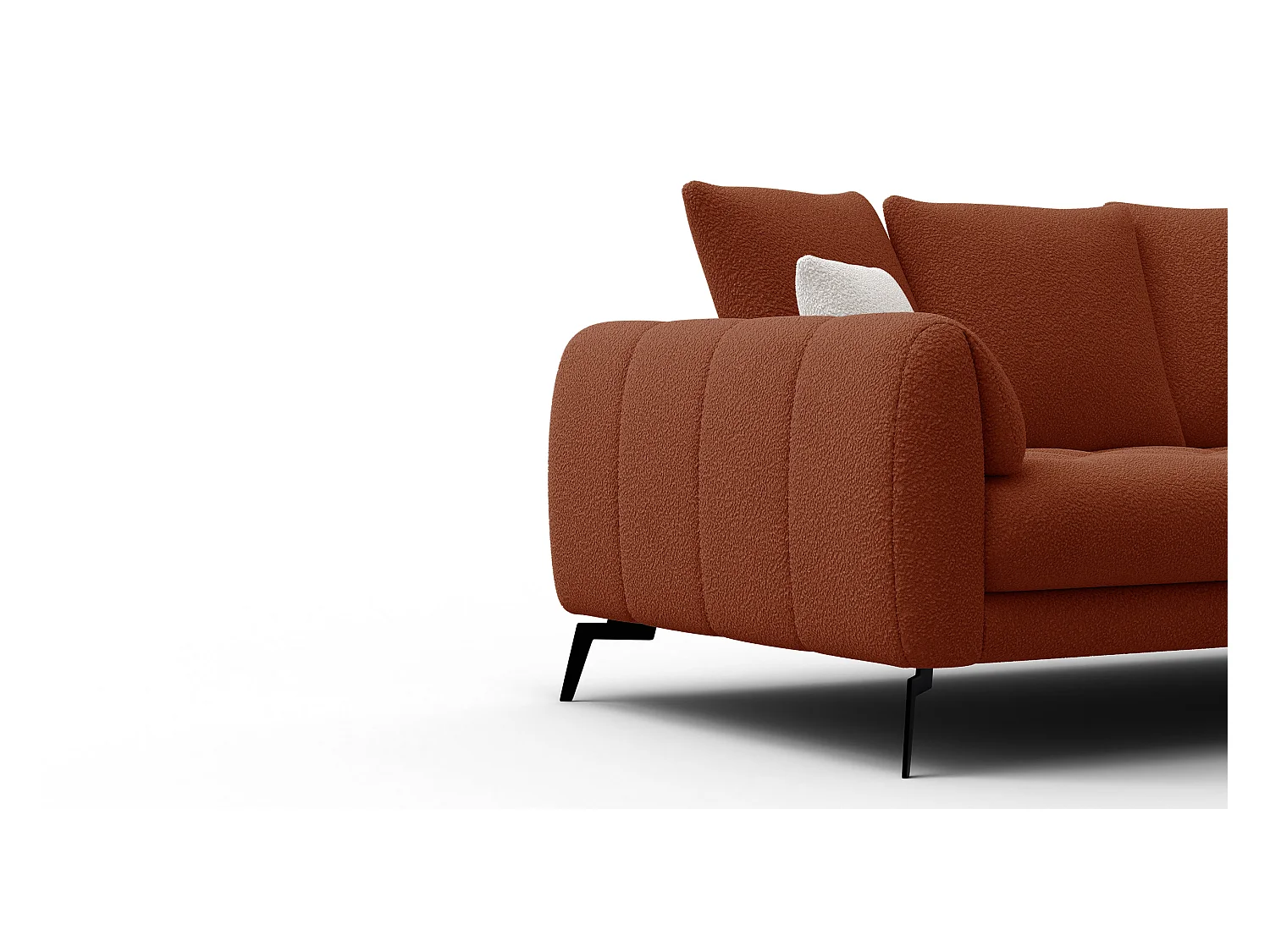 Canapé 2,5 places CALME, tissu orange foncé