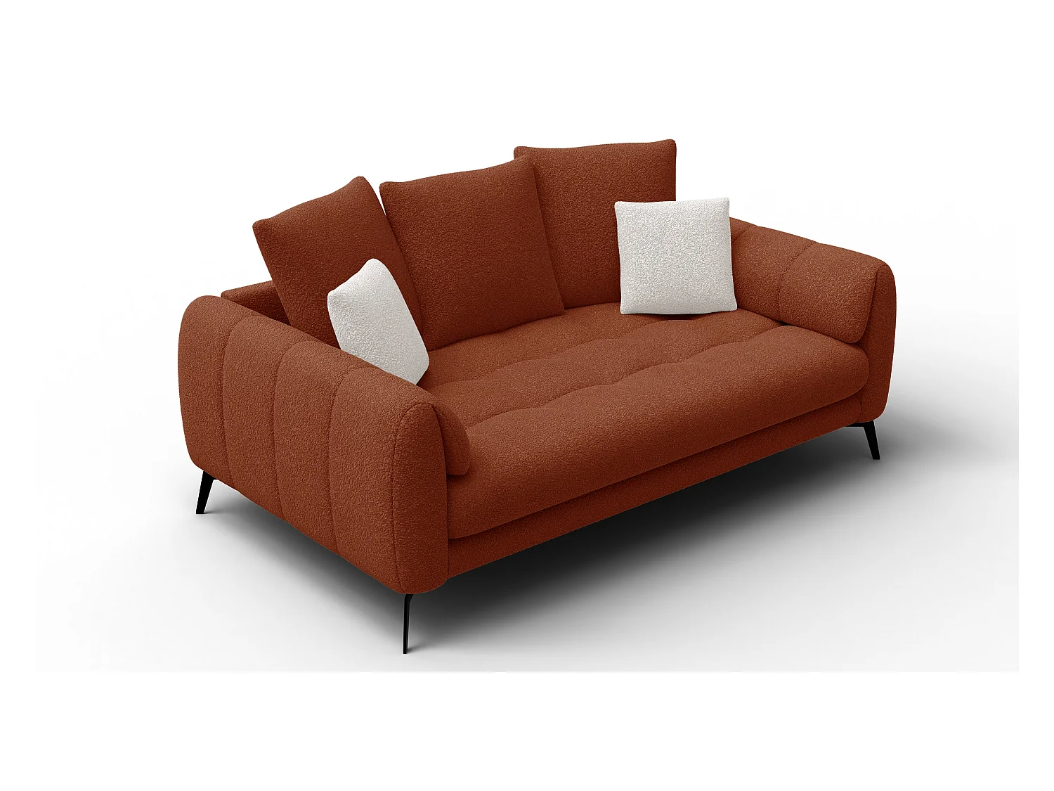 Canapé 2,5 places CALME, tissu orange foncé