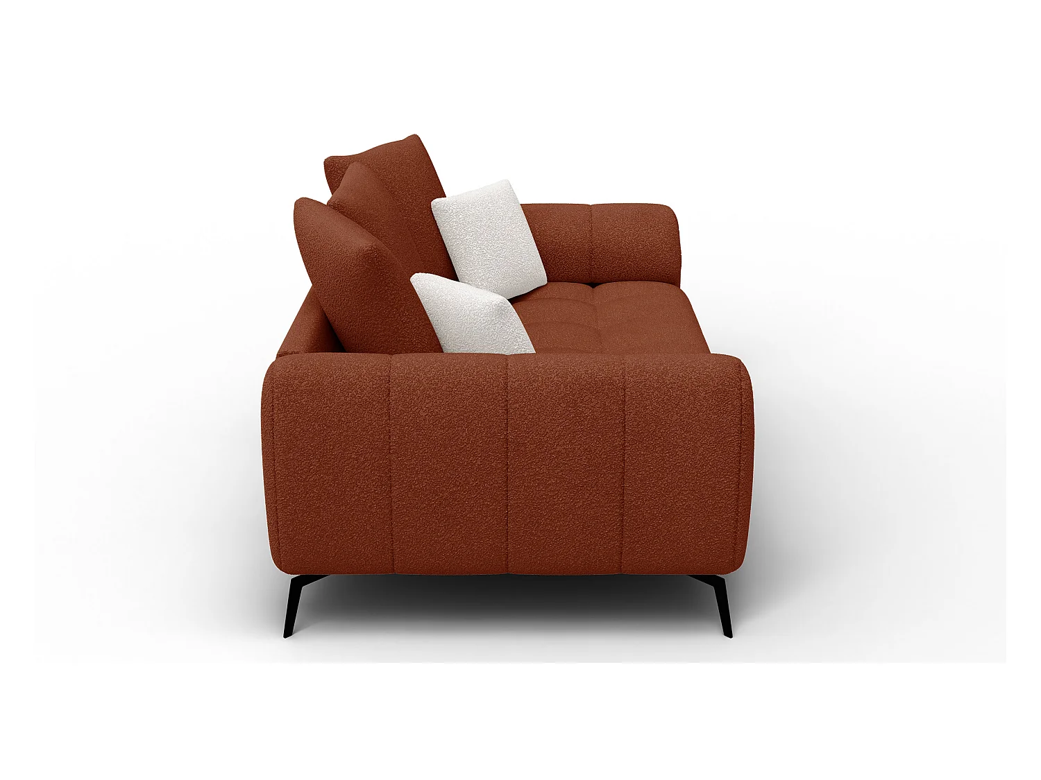 Canapé 2,5 places CALME, tissu orange foncé