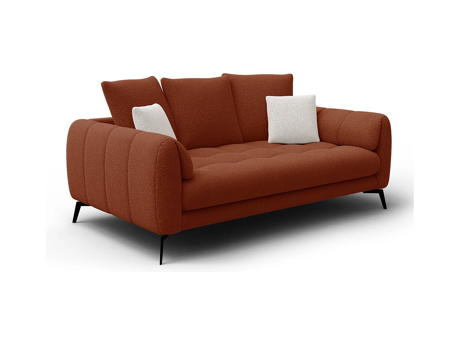 Canapé 2,5 places CALME, tissu orange foncé